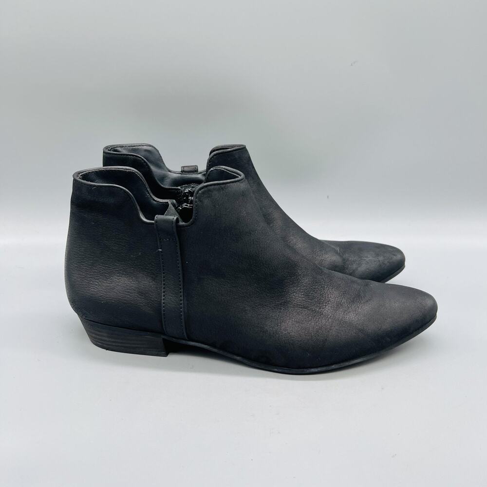 Paul Green Boots Womens 8 Black Leather Ankle Zip Pointed Toe Booties Shoes